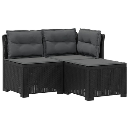 3-zits tuinbank met kussens in rattanlook PP Antraciet