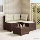 Tuinbank 3-zits rattanlook polypropyleen bruin