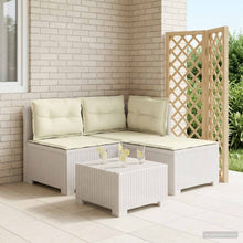 3-zits tuinbank met kussens in rattanlook PP Wit