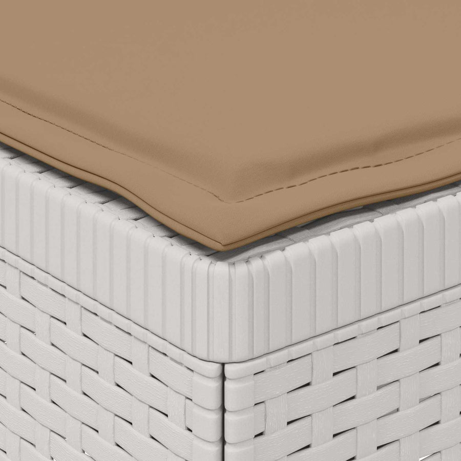 3-zits tuinbank met kussens in rattanlook PP Wit