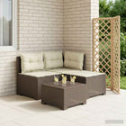 Tuinbank 3-zits rattanlook PP lichtgrijs met kussens