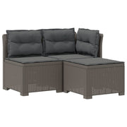 Modulaire tuinbank 3-zits lichtgrijs rattanlook
