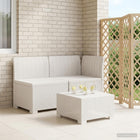 Modulaire tuinbank wit rotanlook PP