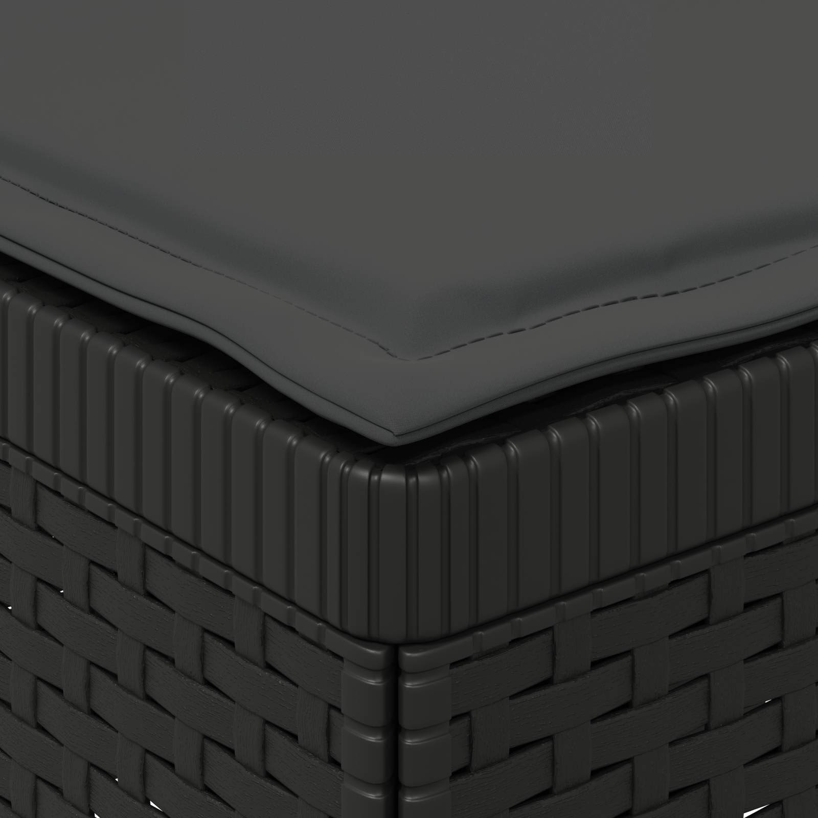 Tweedelige Tuinbank met Kussens Rattan Look PP Antraciet