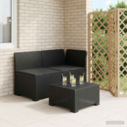 Tuinbank modulaire set rattan look PP antraciet