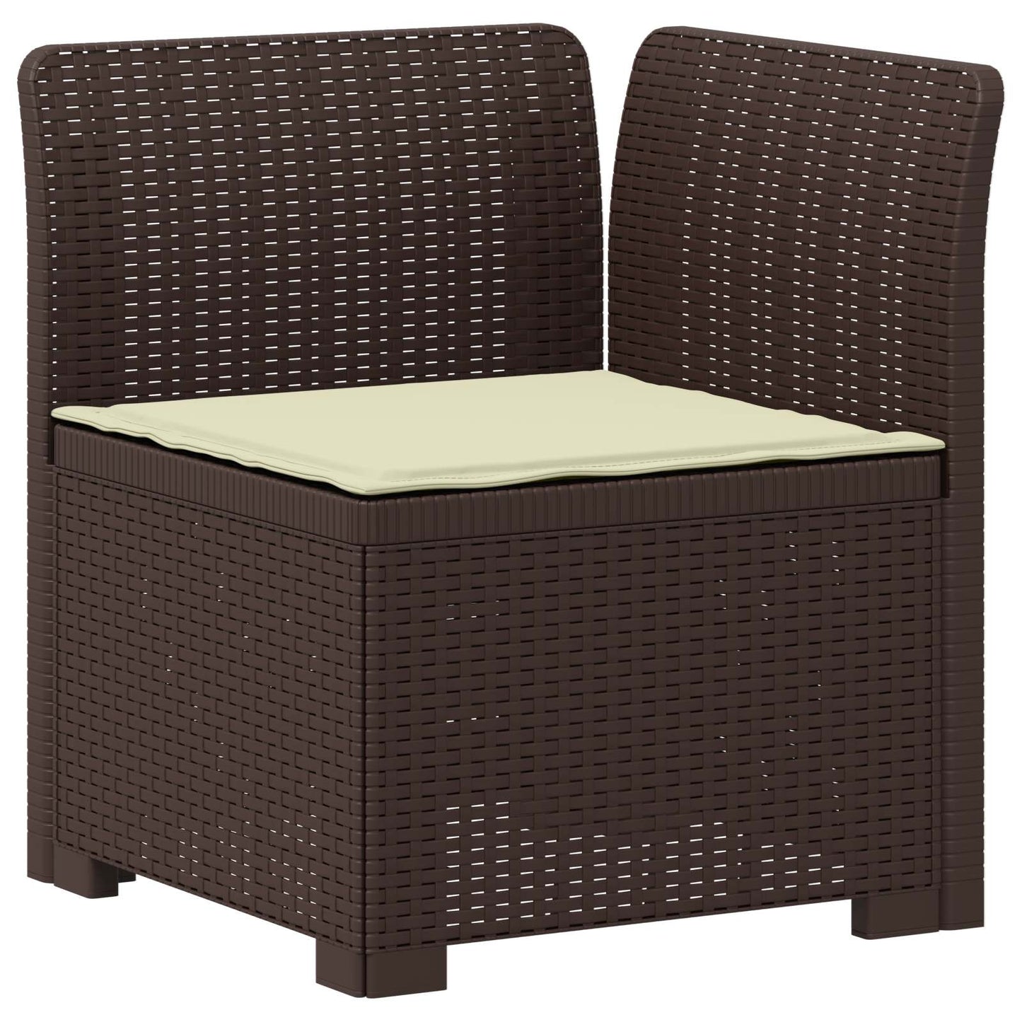 Tweedelige Tuinbank met Kussens Rattan Look PP Bruin