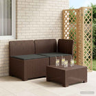 Modulaire tuinbank bruin rotanlook PP met kussens