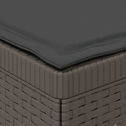 Tweedelige Tuinbank met Kussens Rattan Look PP Lichtgrijs