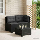 Tuinbank met kussens rattanlook PP antraciet
