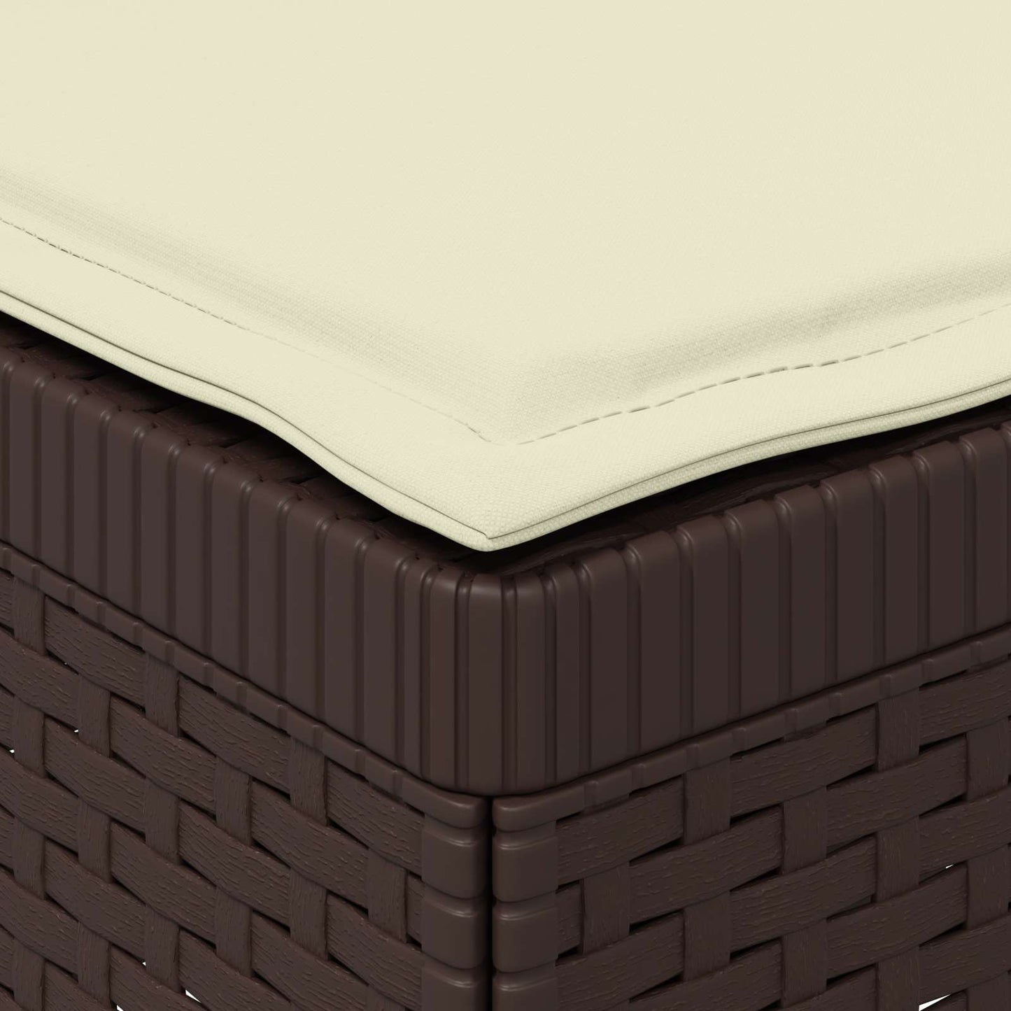 Tweedelige Tuinbank met Kussens Rattan Look PP Lichtgrijs