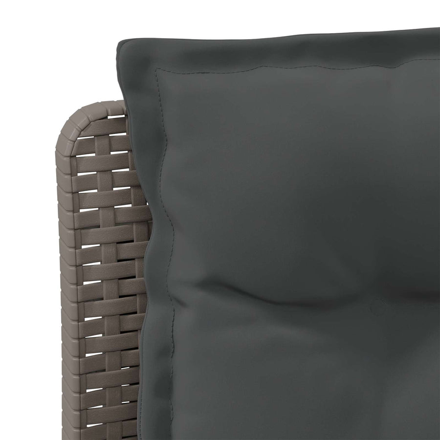 Tweedelige Tuinbank met Kussens Rattan Look PP Lichtgrijs
