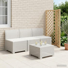 Tuinbank 3-zits rattan look wit PP