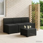 Tuinbank 3-zits antraciet PP rattanlook