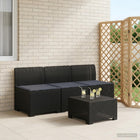Tuinbank 3-zits rattanlook antraciet
