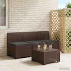 Tuinbank 3-zits rattanlook PP bruin