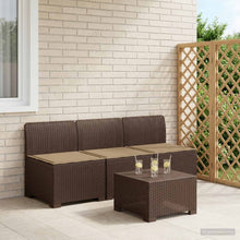 3-zits tuinbank met kussens in rattanlook PP Bruin