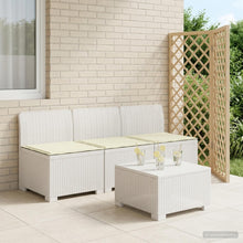 3-zits tuinbank met kussens in rattanlook PP Wit
