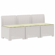 3-zits tuinbank met kussens in rattanlook PP Wit