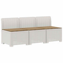 3-zits tuinbank met kussens in rattanlook PP Wit
