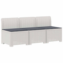3-zits tuinbank met kussens in rattanlook PP Wit