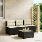 Tuinbank 3-zits rattanlook PP antraciet kussens