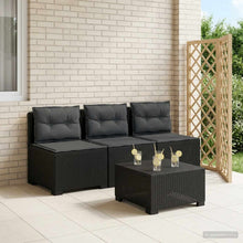 3-zits tuinbank met kussens in rattanlook PP Antraciet