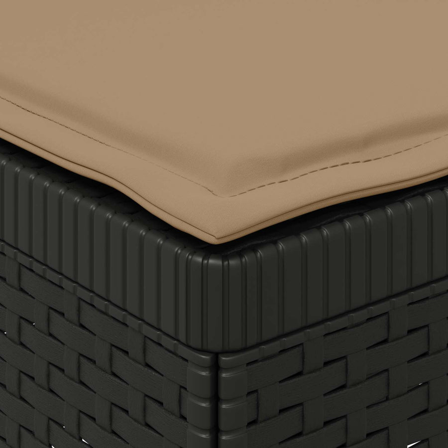 3-zits tuinbank met kussens in rattanlook PP Antraciet