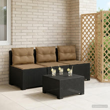 3-zits tuinbank met kussens in rattanlook PP Antraciet
