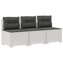 3-zits tuinbank met kussens in rattanlook PP Wit