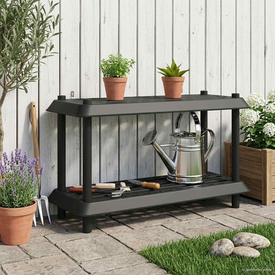 Plankenunit 2-laags 100 x 40 x 55,5 cm PP Antracietkleurig