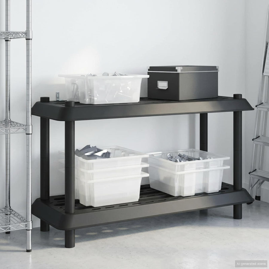 Plankenunit 2-laags 100 x 40 x 55,5 cm PP Antracietkleurig