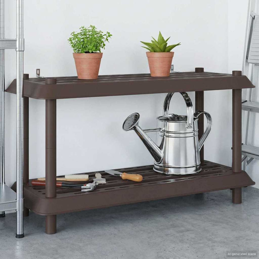 Plankenunit 2-laags 100 x 40 x 55,5 cm PP Bruin