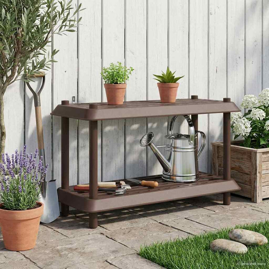 Plankenunit 2-laags 100 x 40 x 55,5 cm PP Bruin