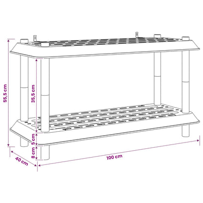 Plankenunit 2-laags 100 x 40 x 55,5 cm PP Bruin