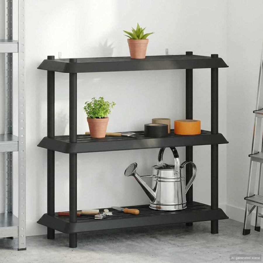 Plankenunit 3-laags 100 x 40 x 96 cm PP Antracietkleurig