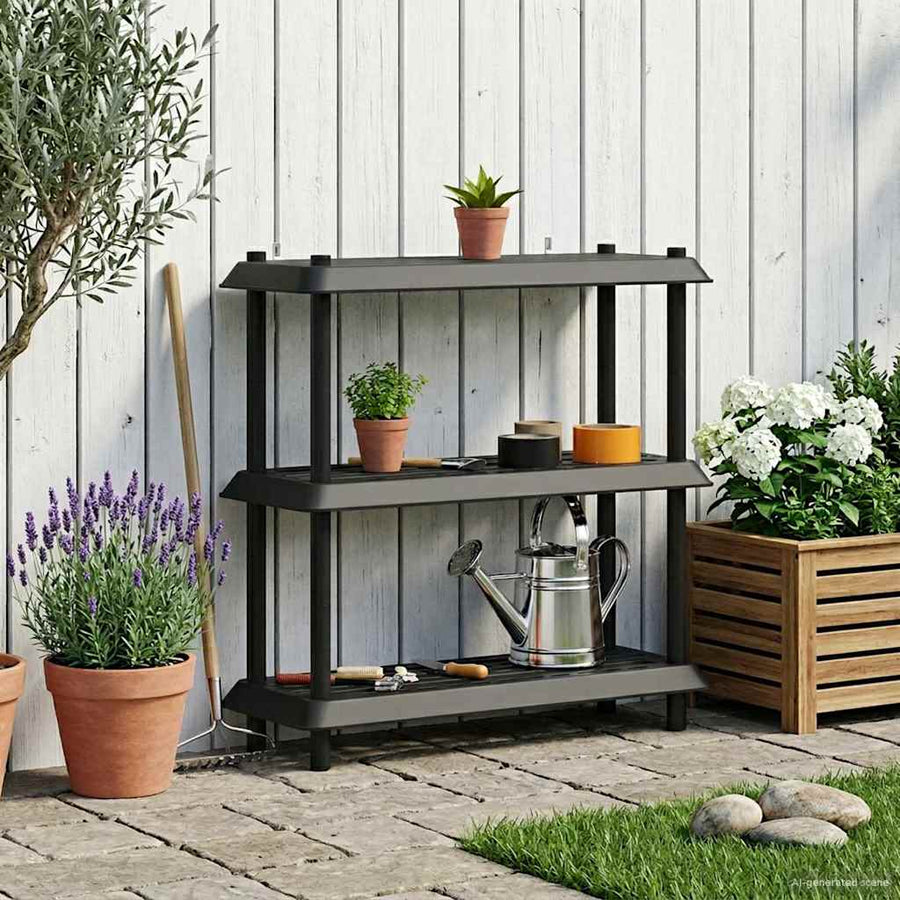 Plankenunit 3-laags 100 x 40 x 96 cm PP Antracietkleurig