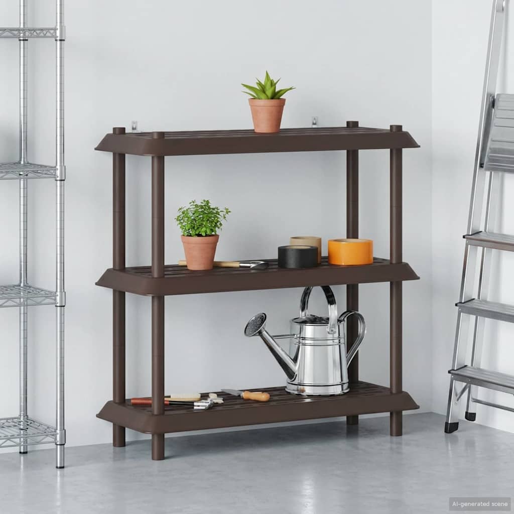 Plankenunit 3-laags 100 x 40 x 96 cm PP Bruin