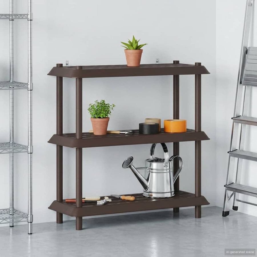 Plankenunit 3-laags 100 x 40 x 96 cm PP Bruin