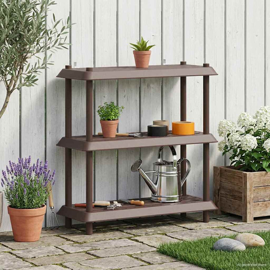 Plankenunit 3-laags 100 x 40 x 96 cm PP Bruin