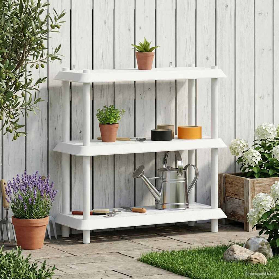 Plankenunit 3-laags 100 x 40 x 96 cm PP Wit