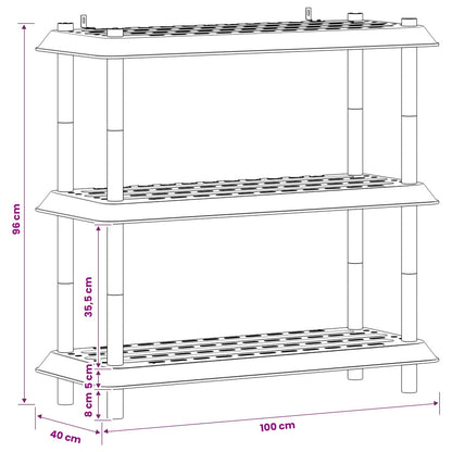 Plankenunit 3-laags 100 x 40 x 96 cm PP Wit