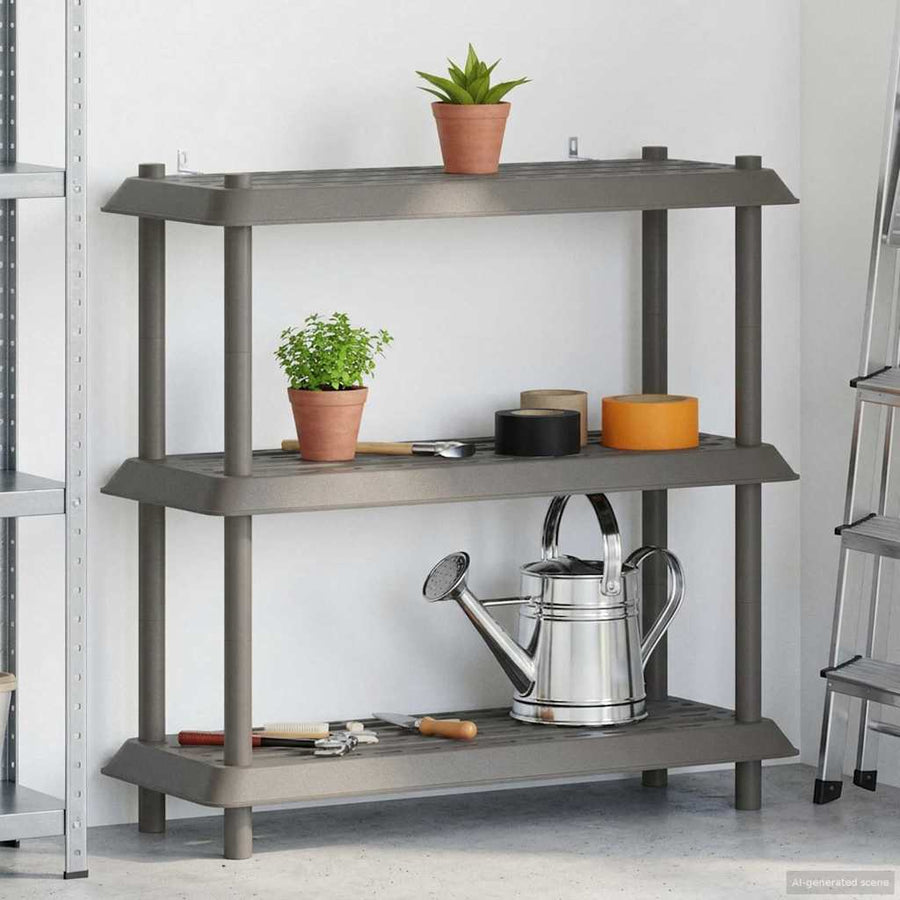 Plankenunit 3-laags 100 x 40 x 96 cm PP Lichtgrijs