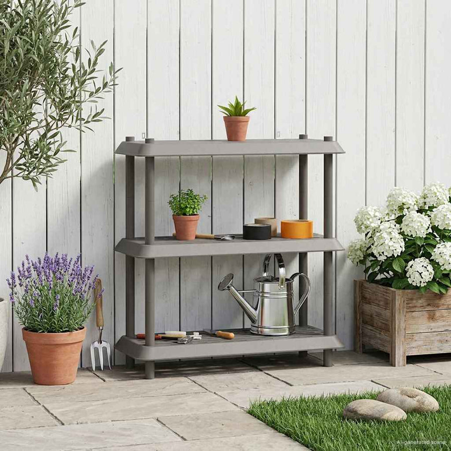 Plankenunit 3-laags 100 x 40 x 96 cm PP Lichtgrijs