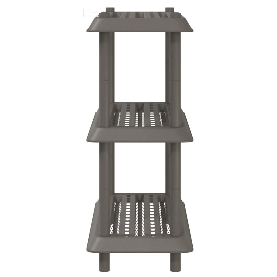 Plankenunit 3-laags 100 x 40 x 96 cm PP Lichtgrijs