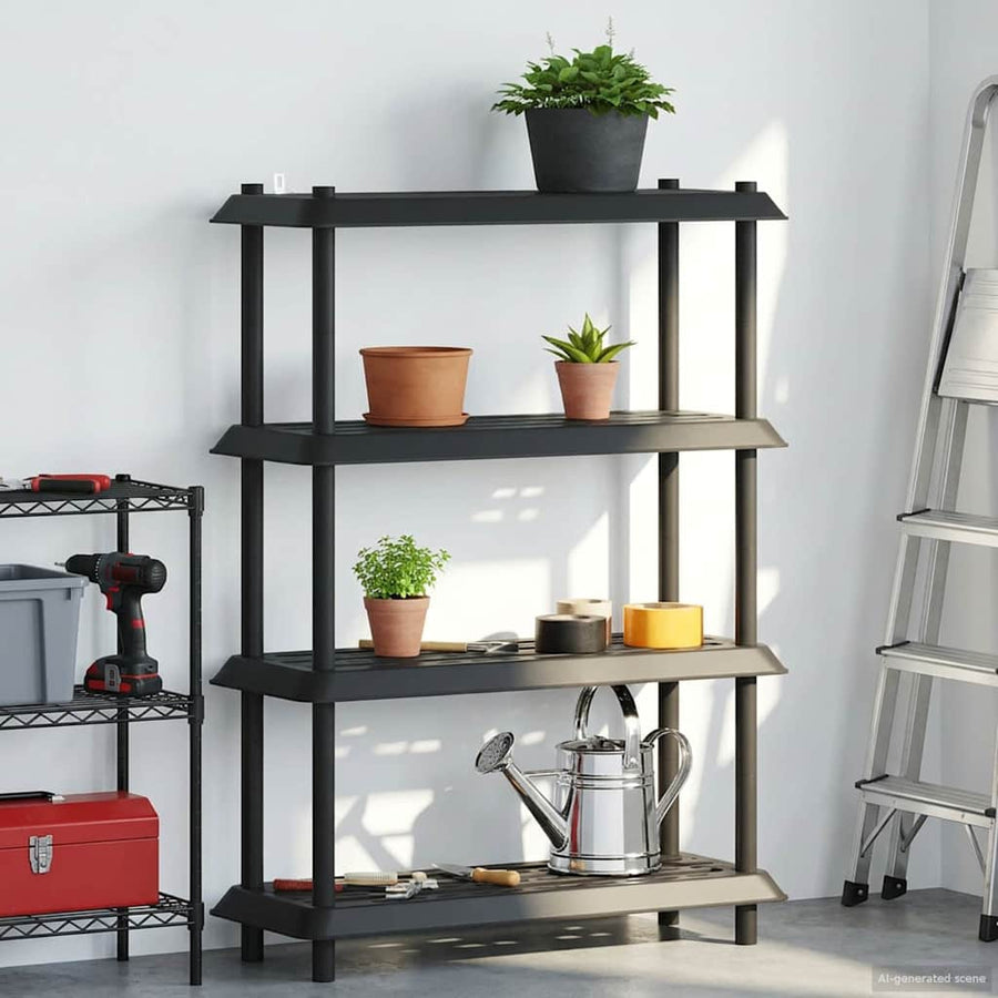 Plankenunit 4-laags 100 x 40 x 136,5 cm PP Antracietkleurig