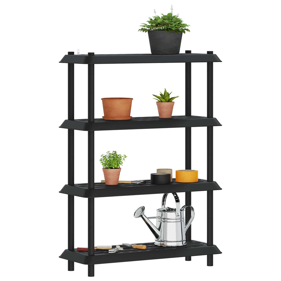 Plankenunit 4-laags 100 x 40 x 136,5 cm PP Antracietkleurig