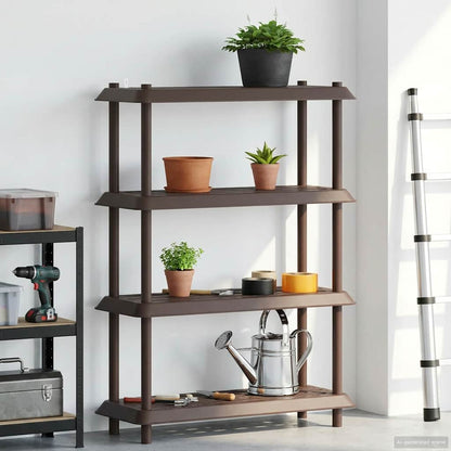 Plankenunit 4-laags 100 x 40 x 136,5 cm PP Bruin