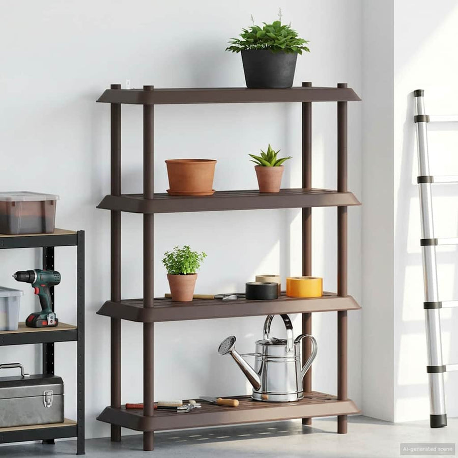 Plankenunit 4-laags 100 x 40 x 136,5 cm PP Bruin