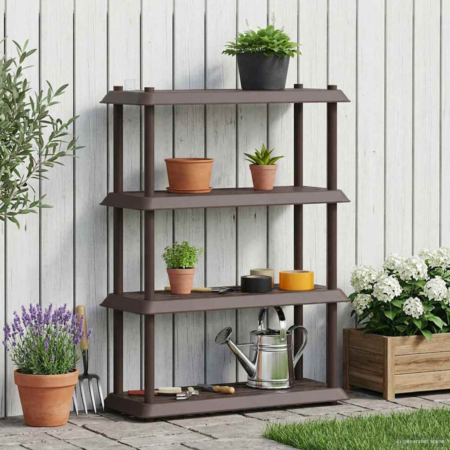 Plankenunit 4-laags 100 x 40 x 136,5 cm PP Bruin