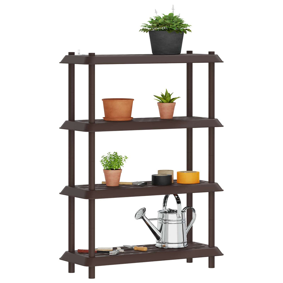 Plankenunit 4-laags 100 x 40 x 136,5 cm PP Bruin